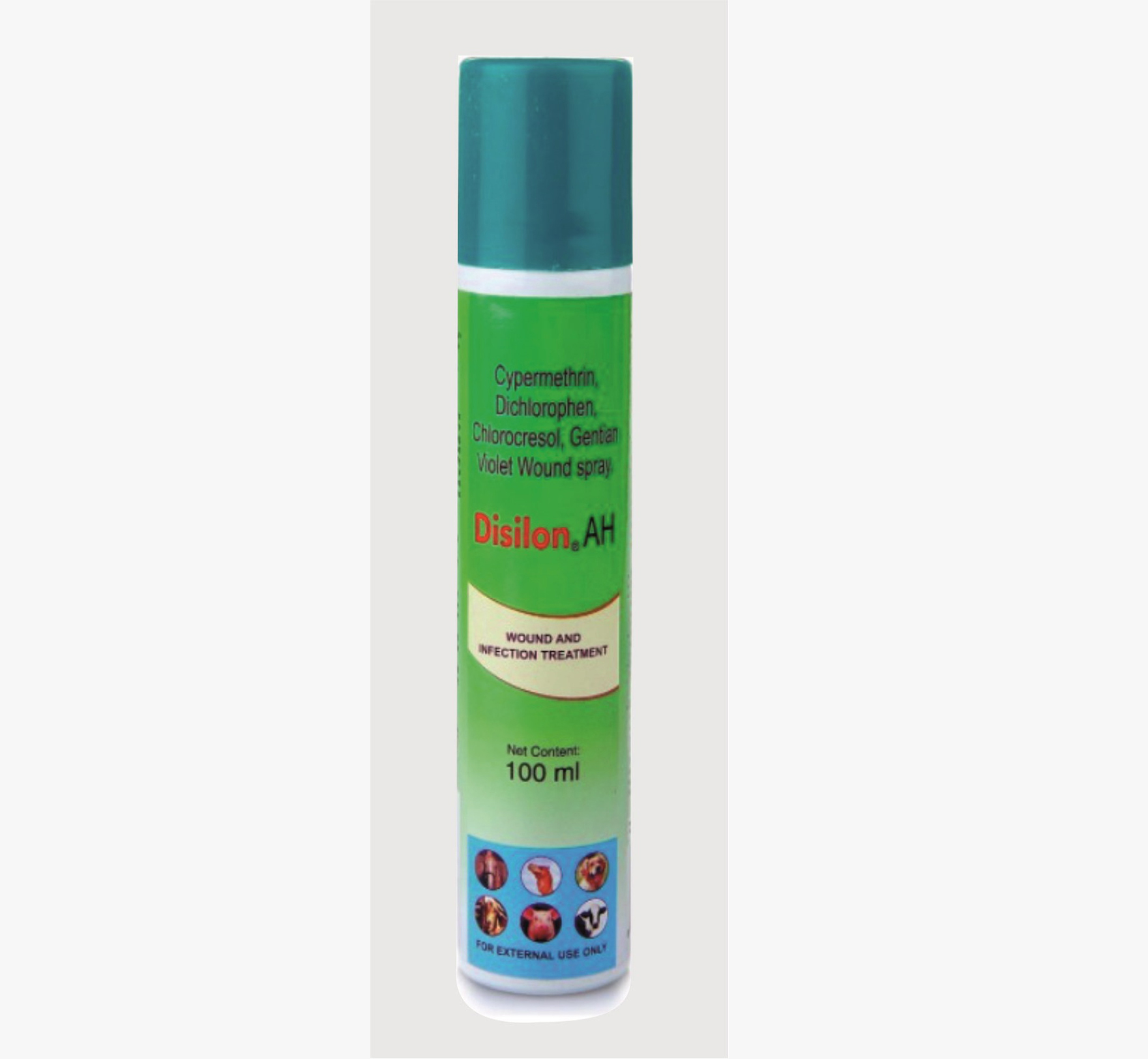 Disilon AH - Cypermethrin, Dichlorophen, Chlorocresol, Gentain Violet Wound Spray