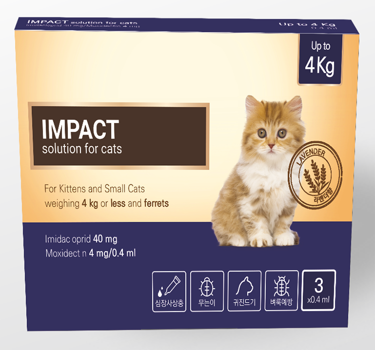 Impact Solution For Cats - Imidacloprid 100 mg & Moxidectin 10 mg/ml - Pack Size - 0.40 ml