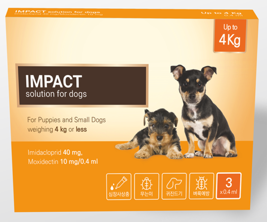 Impact Solution For Dogs -Imidacloprid 100 mg & Moxidectin 10 mg/ml - Pack Size - 0.40 ml