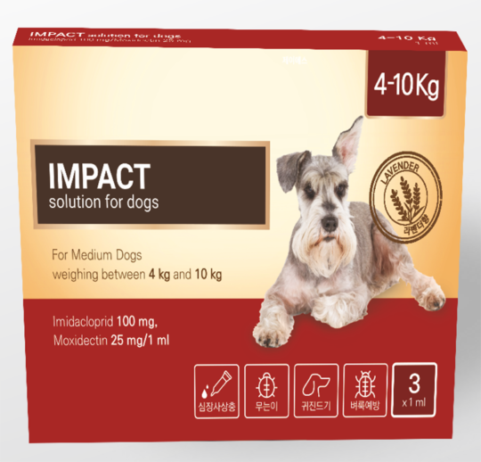 Impact Solution For Dogs -Imidacloprid 100 mg & Moxidectin 10 mg/ml - Pack Size - 1 ml