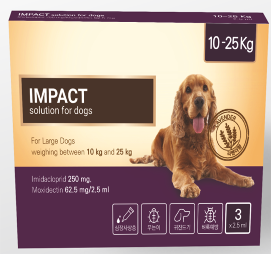Impact Solution For Dogs- Imidacloprid 100 mg & Moxidectin 10 mg/ml - Pack Size - 2.5 ml