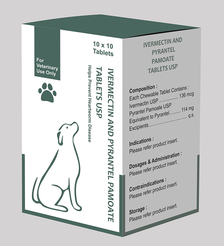 Ivermectin 136 mcg, Pyrantel Pamoate 114 mg Tablets