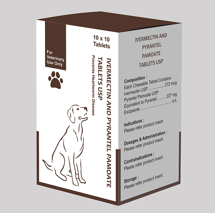 Ivermectin 272 mcg, Pyrantel Pamoate 227 mg Tablets