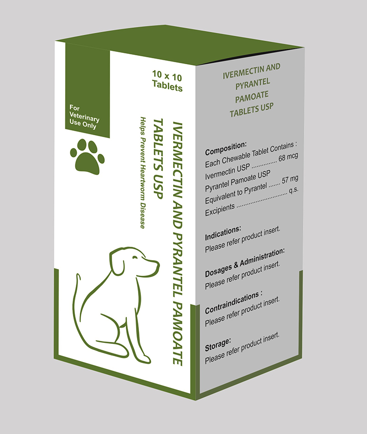 Ivermectin 68 mcg, Pyrantel Pamoate 57 mg Tablets