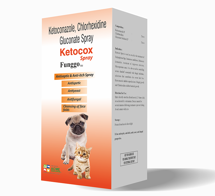 Ketocox Spray (Ketoconazole 2% w/v, Chlorhexidine Gluconate 2% w/v spray)