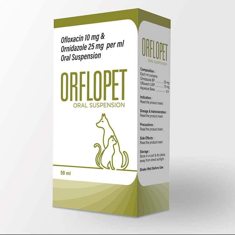 Orflopet Oral Suspension (Ofloxacin 10 mg & Ornidazole 25 mg Oral Suspension)