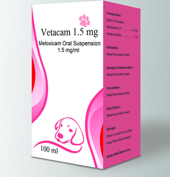 Vetacam Oral Suspension (Meloxicam 1.5 mg/ml ) - Pack Size - 100 ml