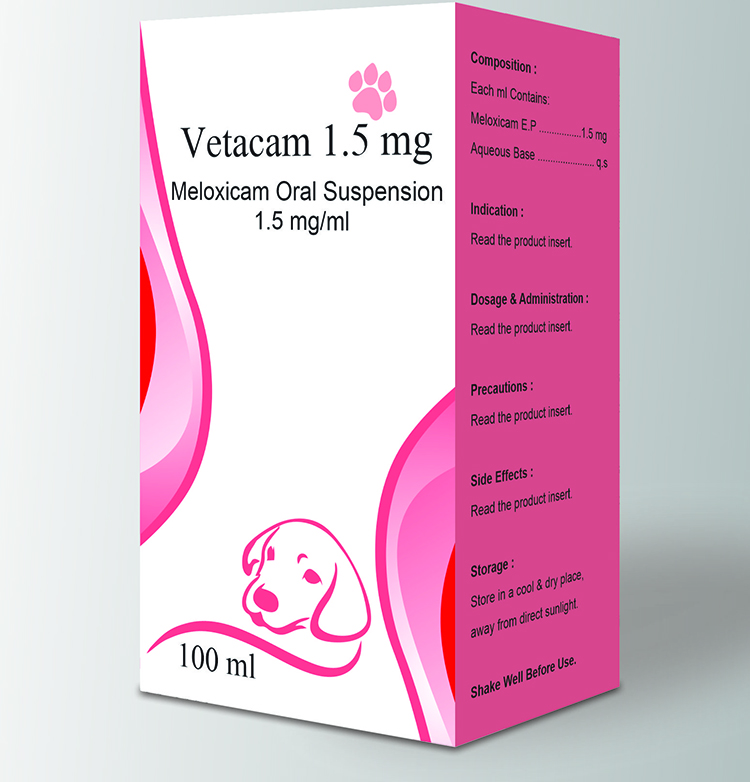 Vetacam Oral Suspension (Meloxicam 1.5 mg/ml ) - Pack Size - 100 ml