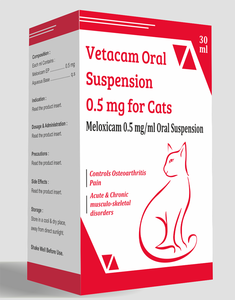 Vetacam Oral Suspension For Cats (Meloxicam 0.5 mg/ml Oral Suspension)